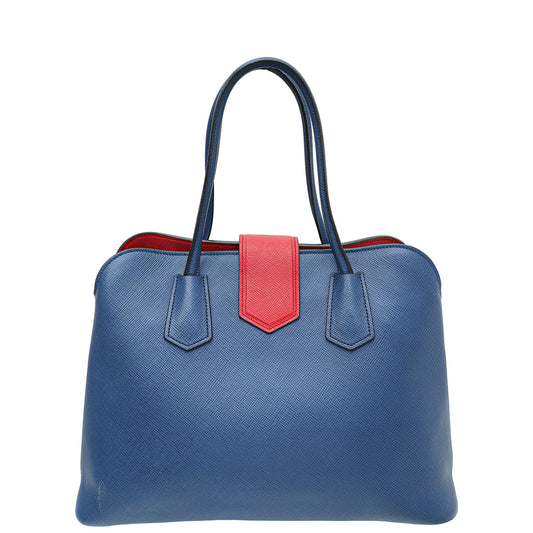 Prada Bicolor Cuir Double Handle Tote Bag