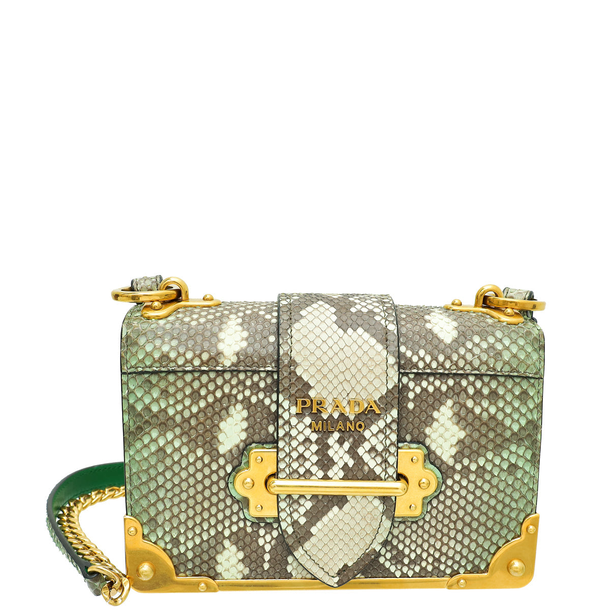 Prada Bicolor Cahier Python Shoulder Bag