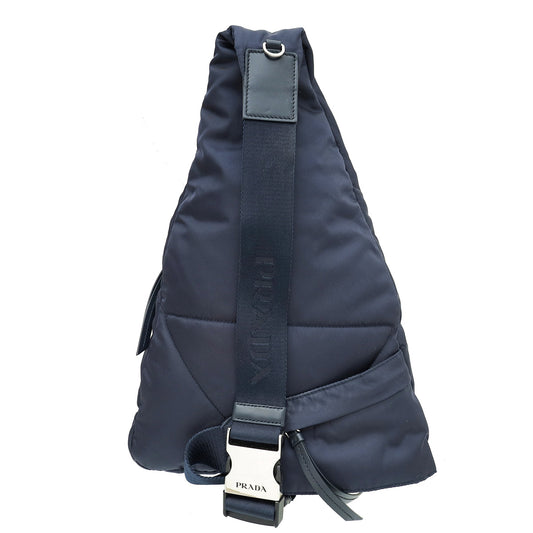 Prada Navy Tessuto Nylon Sling Backpack Bag