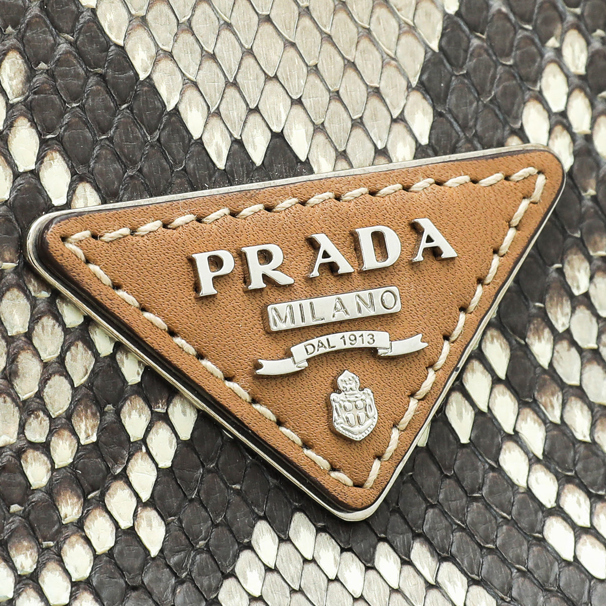 Prada Brown Calf Python Twin Bag