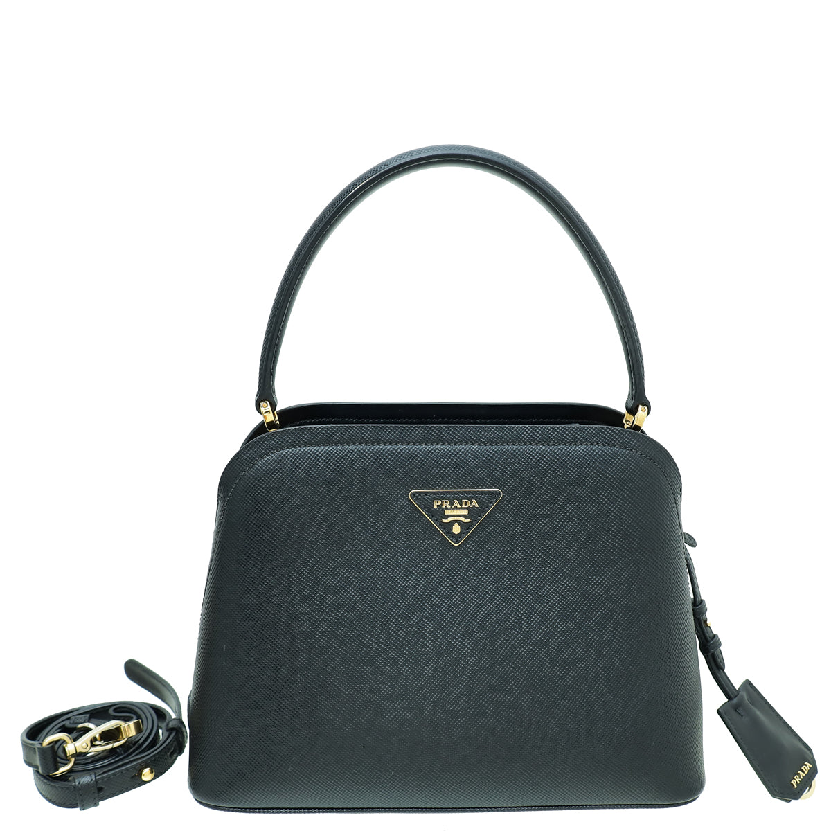 Prada Black Cuir Matinee Medium Bag