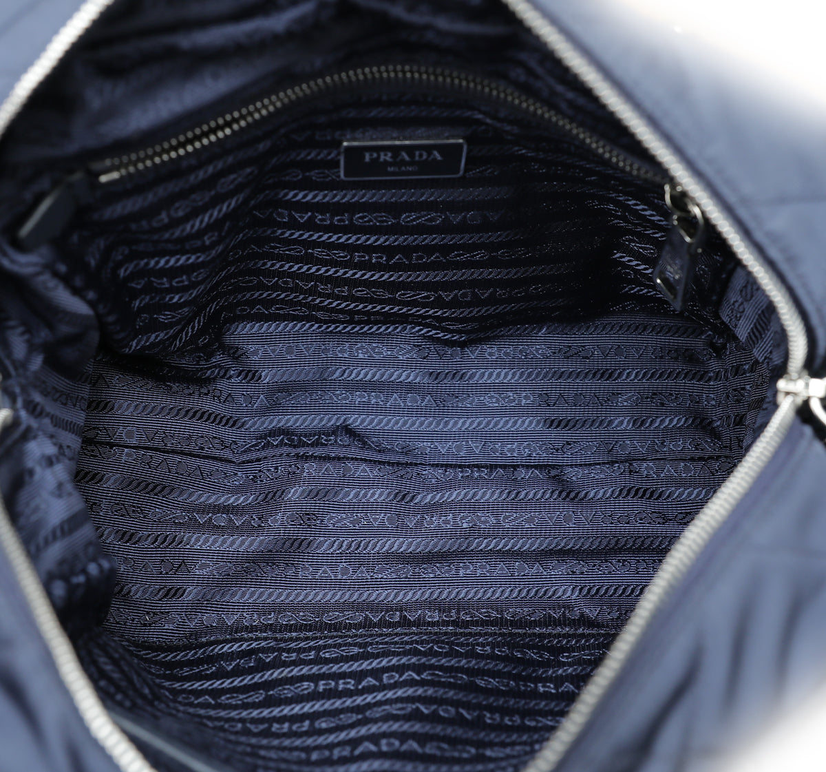 Prada Navy Blue Nylon Quilted Shoulder Bag