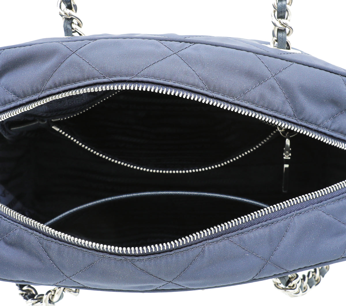 Prada Navy Blue Nylon Quilted Shoulder Bag