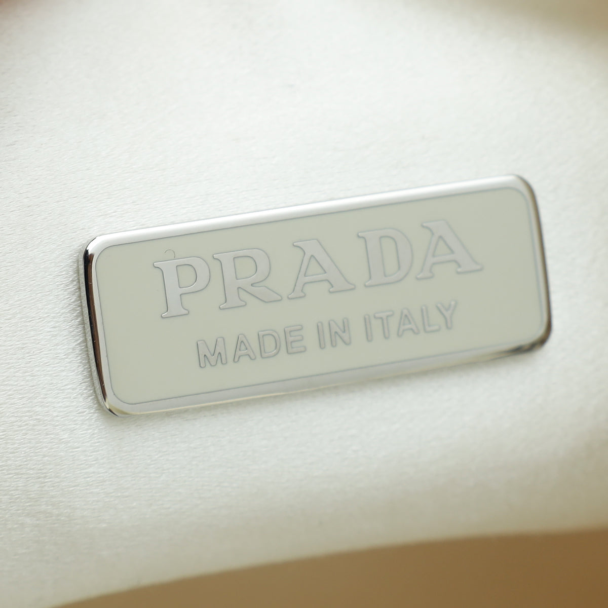 Prada White Satin Re-Edition 2000 Mini Bag w/ Artificial Crystal Bag