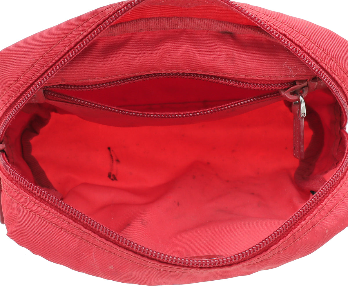 Prada Red Nylon Small Pouch