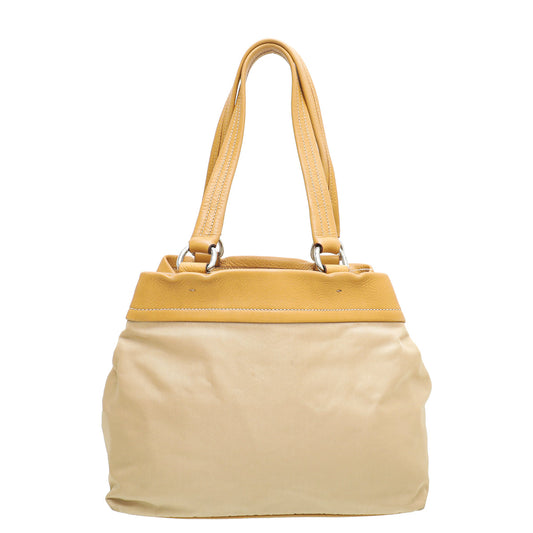 Prada Beige Nylon Small Tote Bag