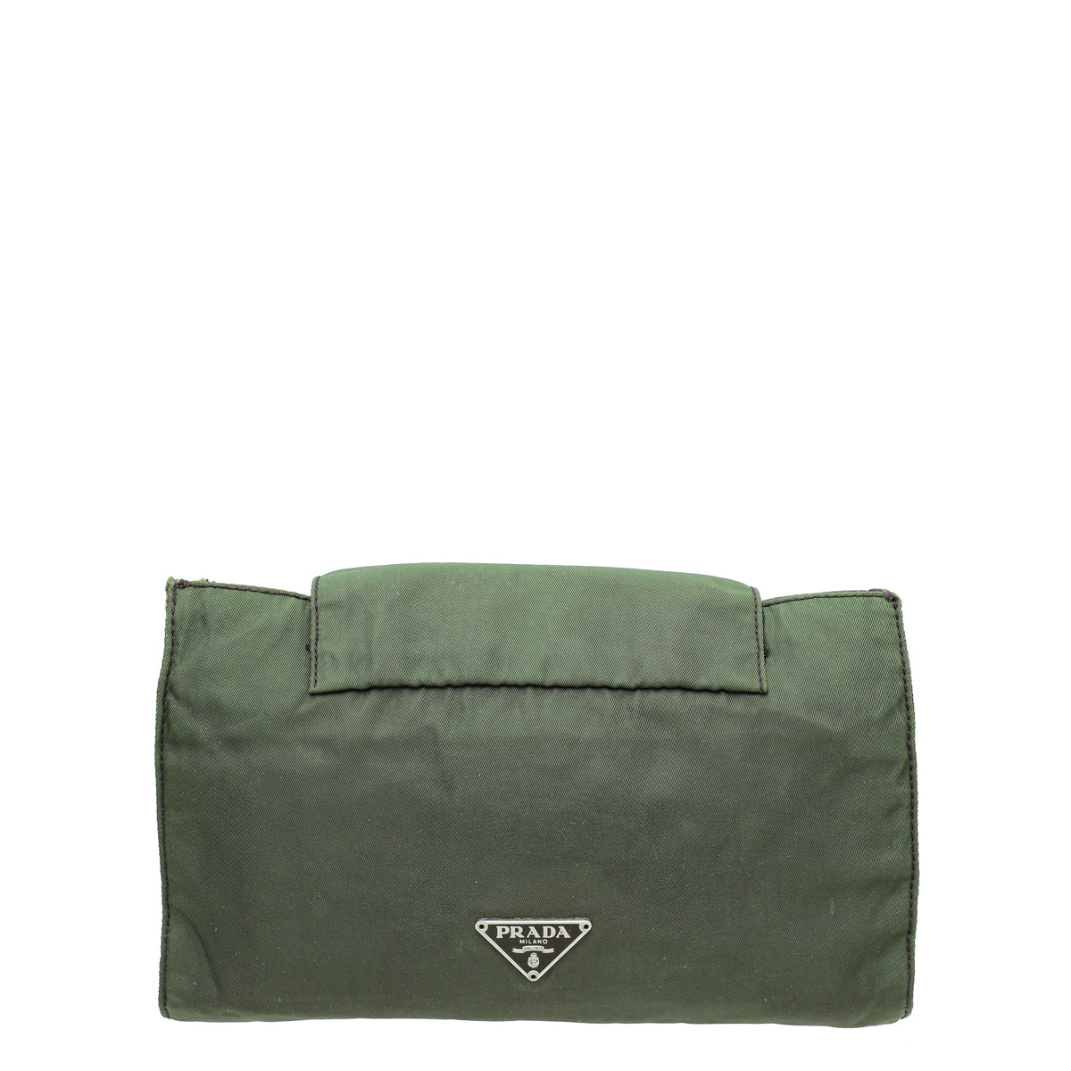 Prada Khaki Logo Nylon Pouch