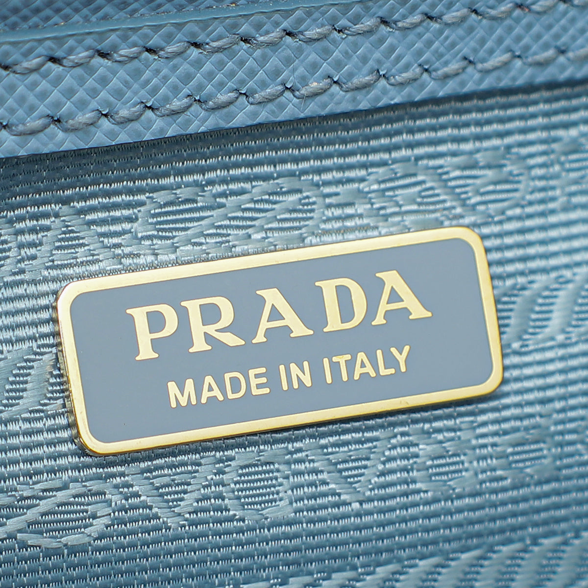 Prada Astrale Blue Lux Galleria Mini Bag 7/E w/ twilly