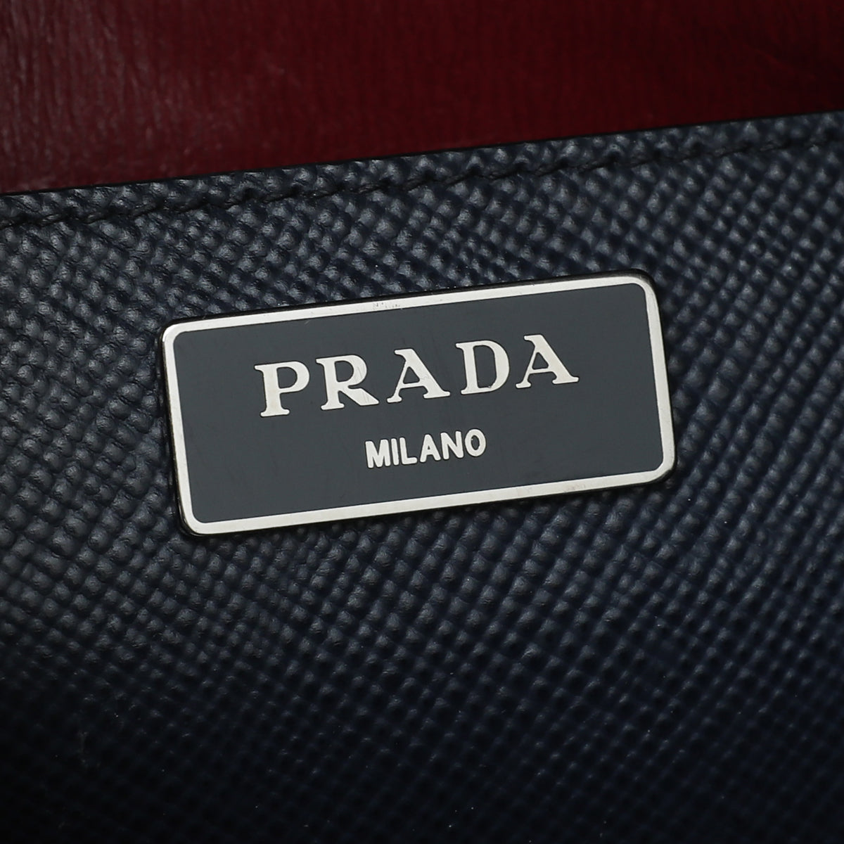 Prada Navy Cuir Twin Tote Bag