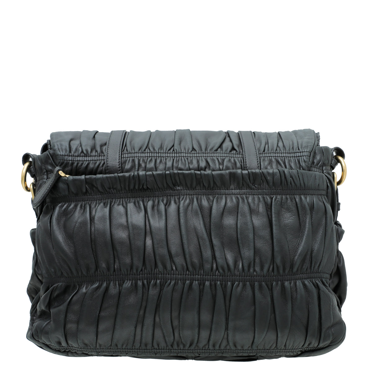 Prada Black Nappa Gaufre Messenger Large Bag