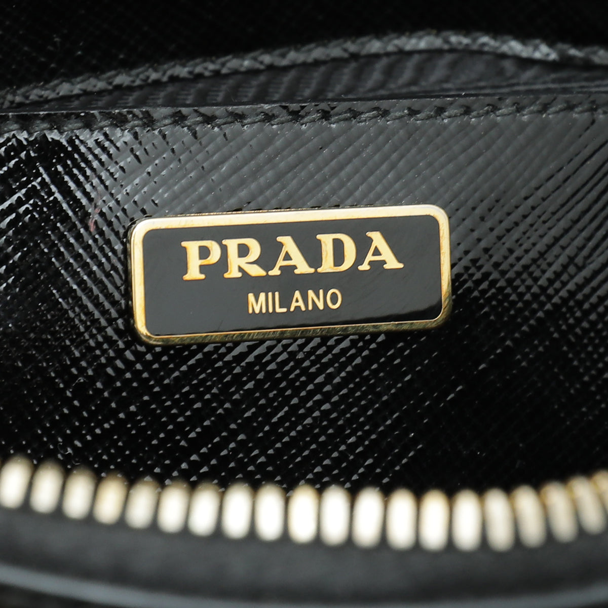 Prada Black Vernice Promenade Micro Bag