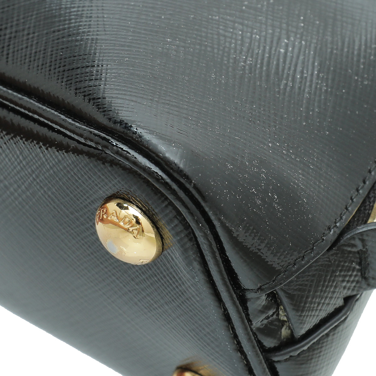 Prada Black Vernice Promenade Micro Bag