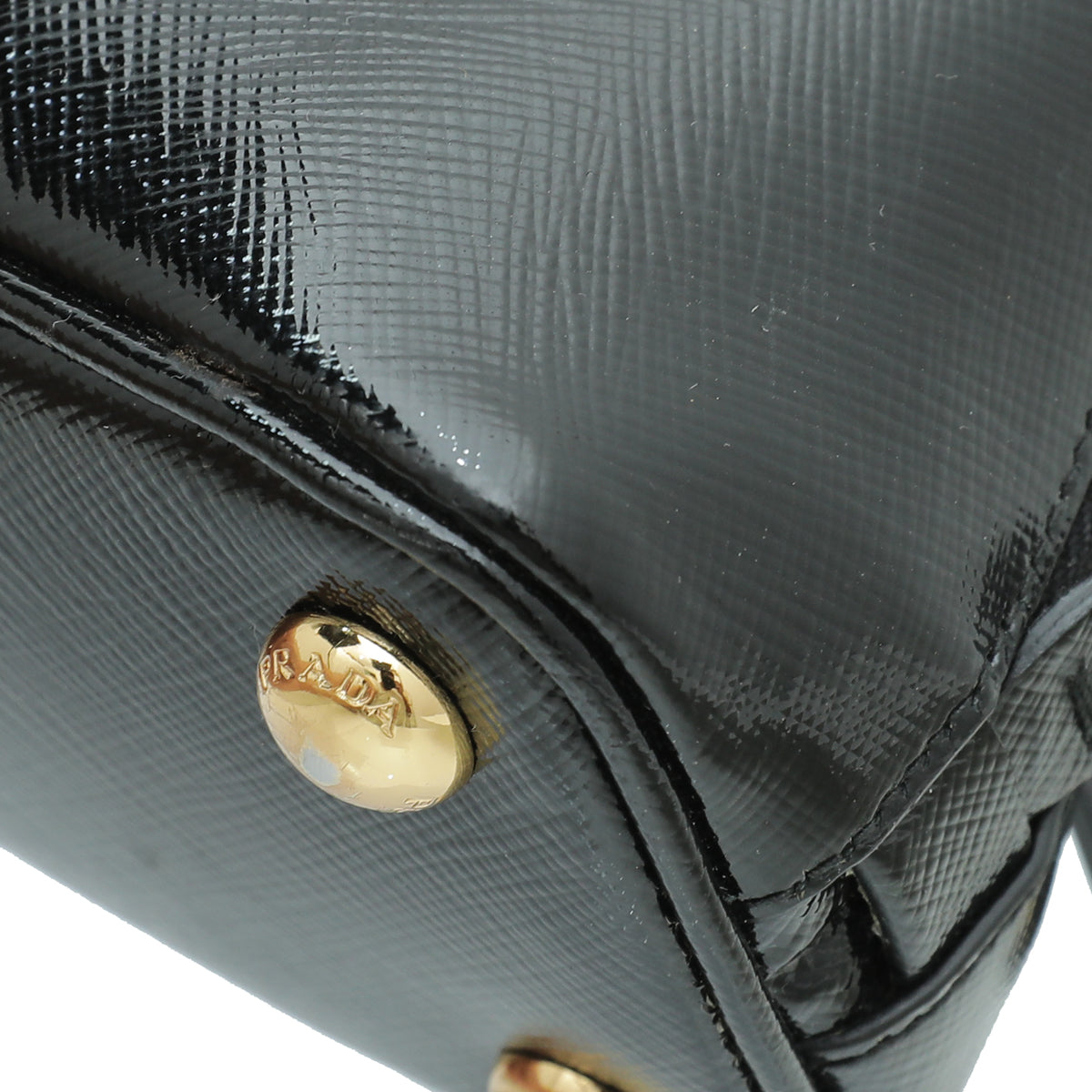 Prada Black Vernice Promenade Micro Bag