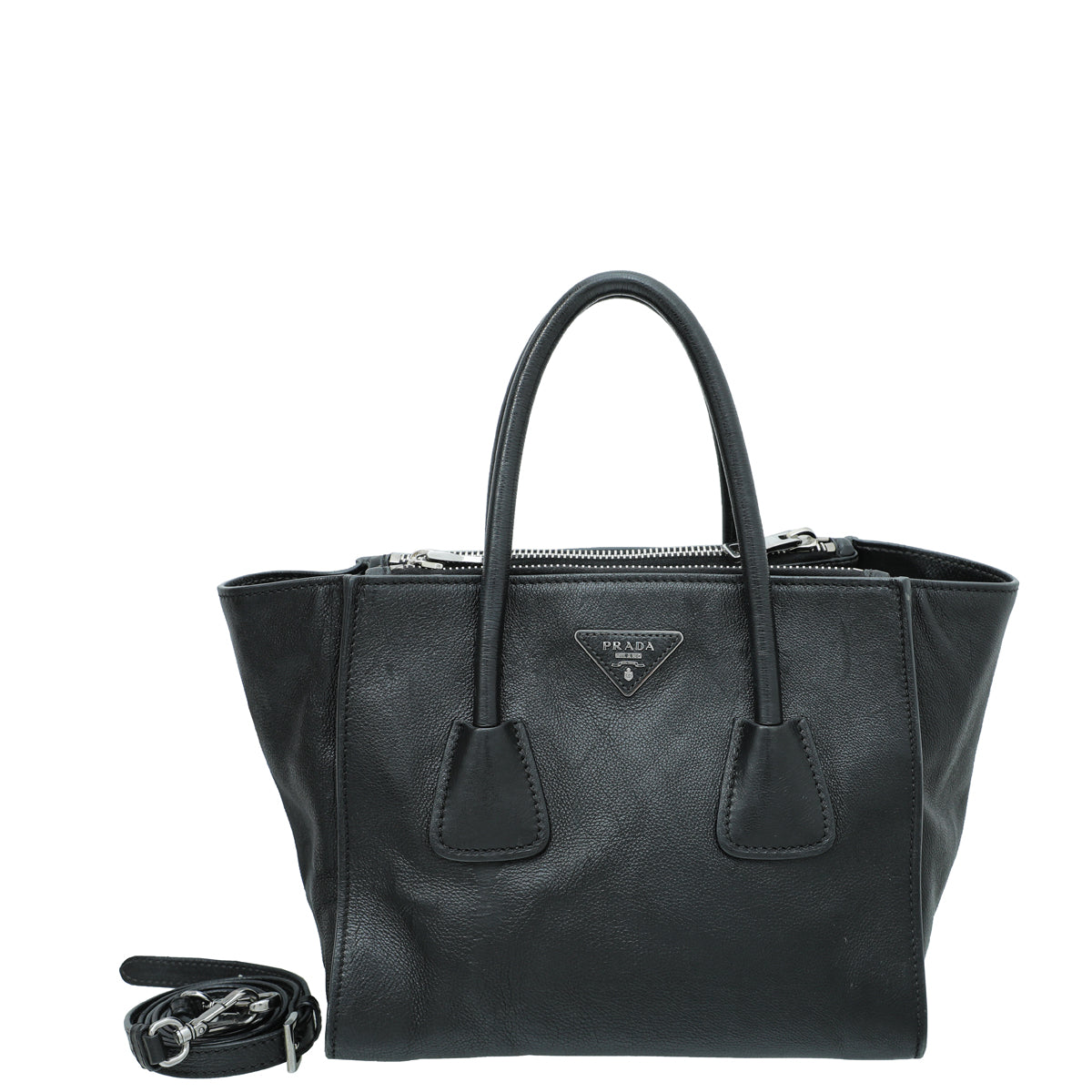 Prada Black Twin Pocket Tote Bag