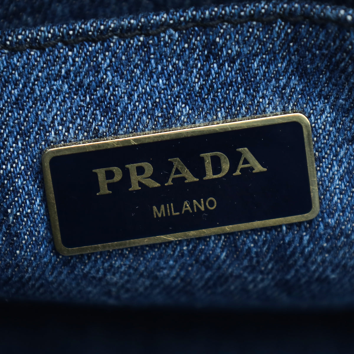 Prada Blue Canapa Logo Tote Bag