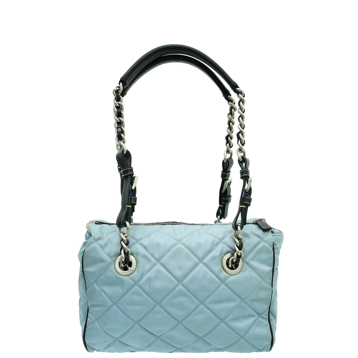 Prada Grey Nylon Quilted Shoulder Bag