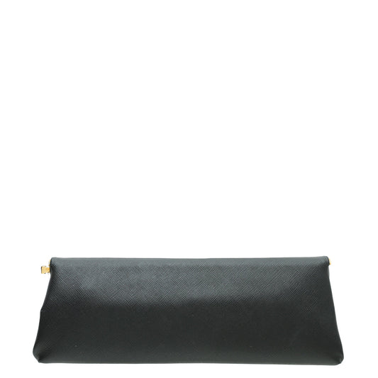 Prada Black Lux East-West Frame Clutch Bag