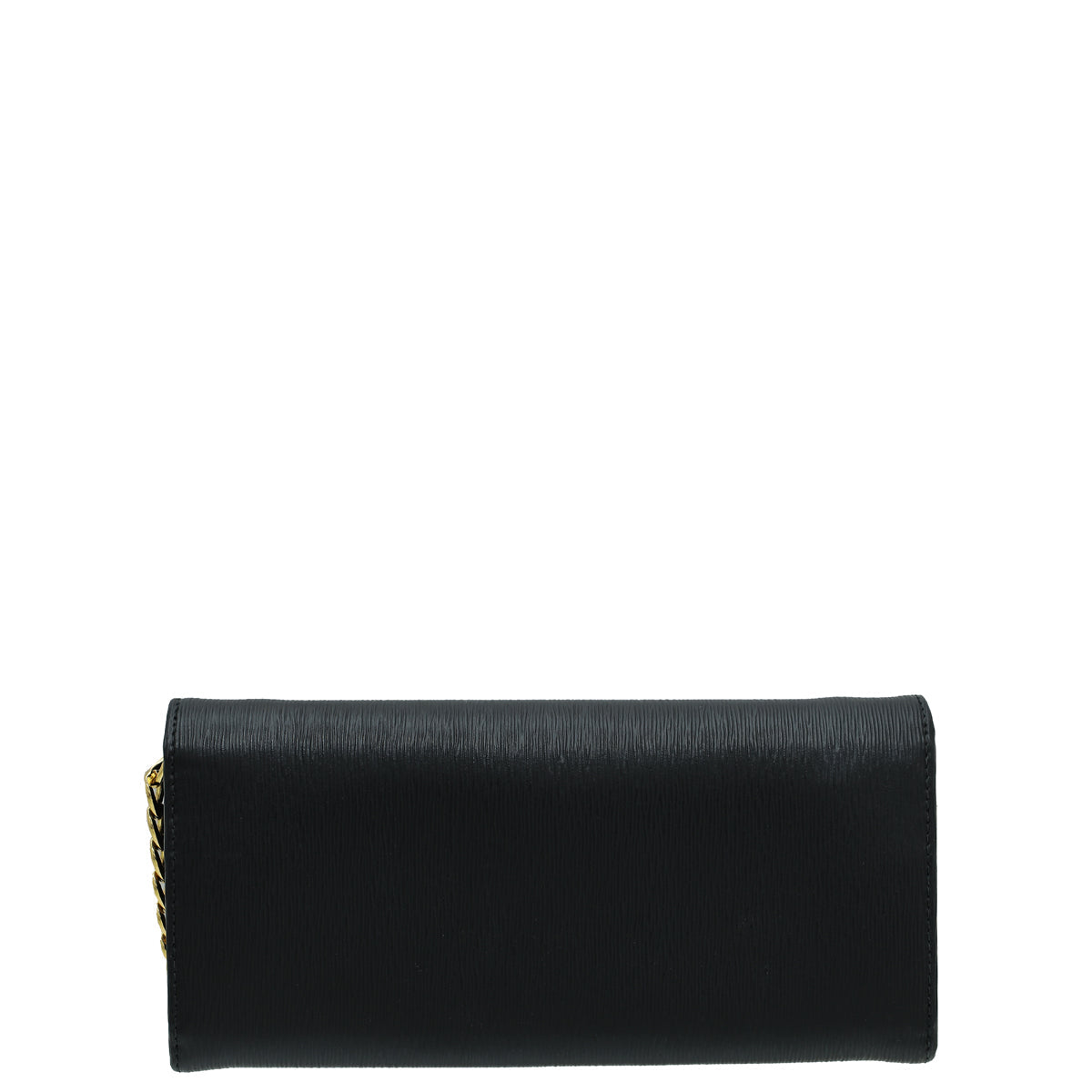 Prada Black Vitello Move Leather Wallet on Chain