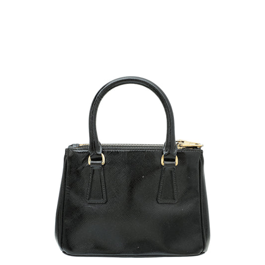 Prada Black Lux Galleria Mini Tote Bag