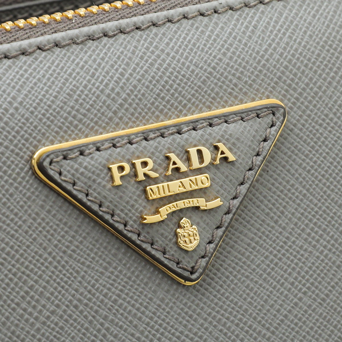 Prada Argilla Front Pocket Double Zip Bag