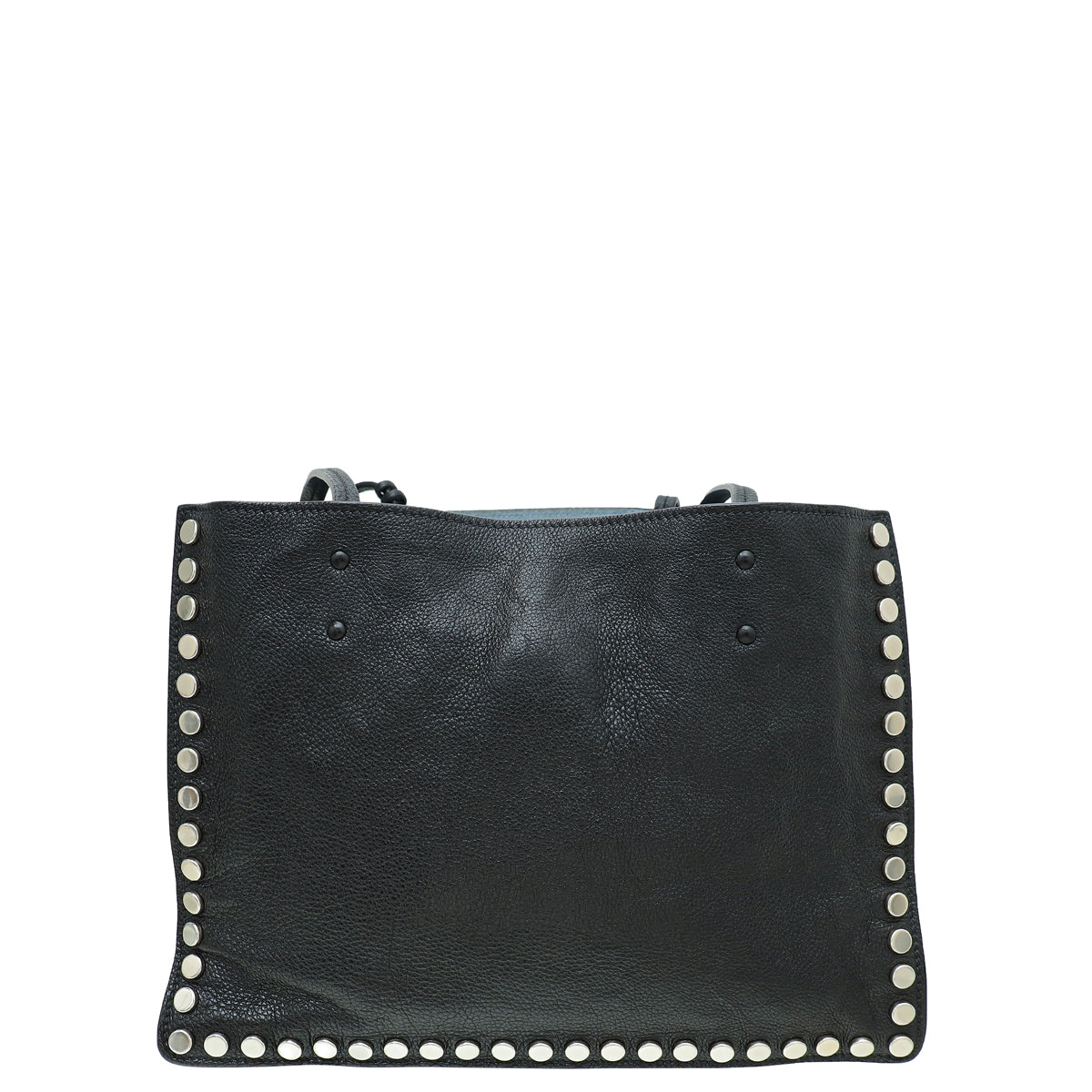 Prada Black Studded Etiquette Glace Small Tote Bag