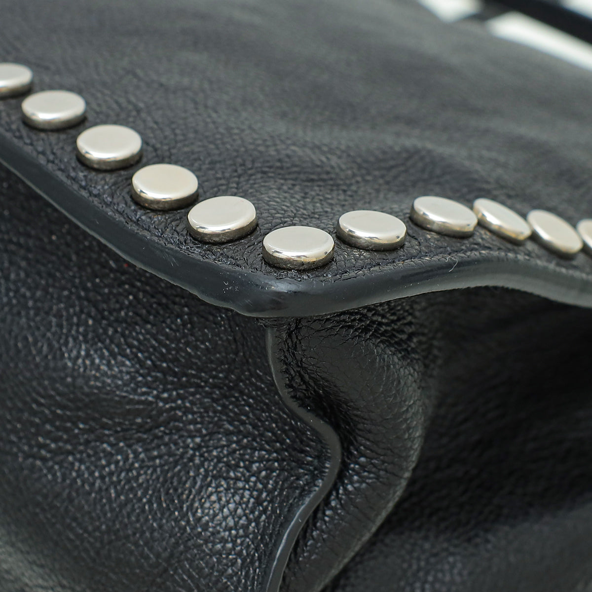 Prada Black Studded Etiquette Glace Small Tote Bag