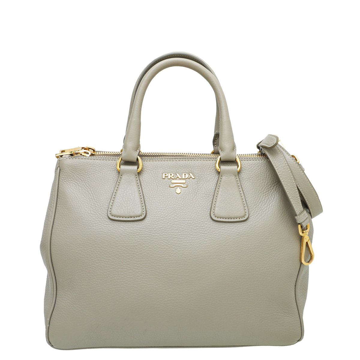 Prada Pomice Vitello Daino Double Zip Tote Bag