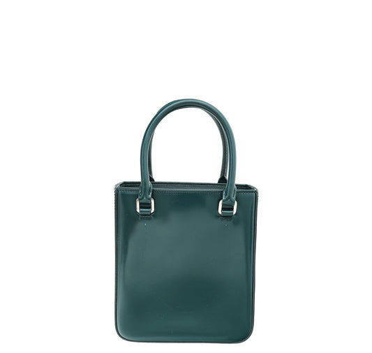 Prada Emerald Green Spazzolato Small Tote Bag