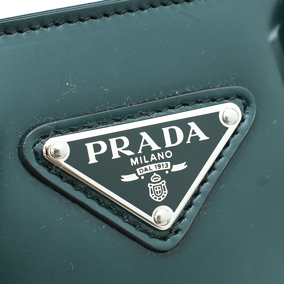 Prada Emerald Green Spazzolato Small Tote Bag