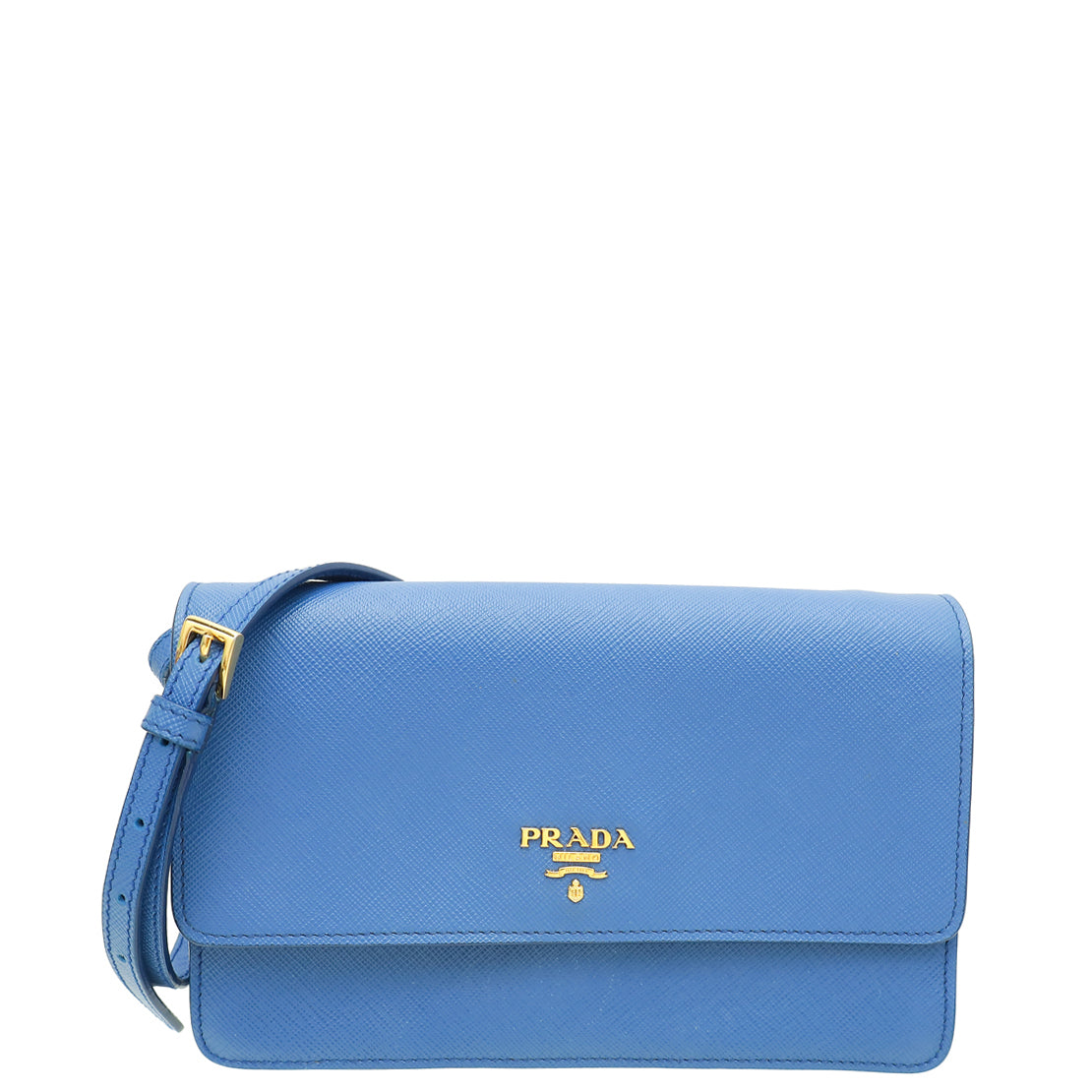 Prada Blue Lux Wallet on Strap