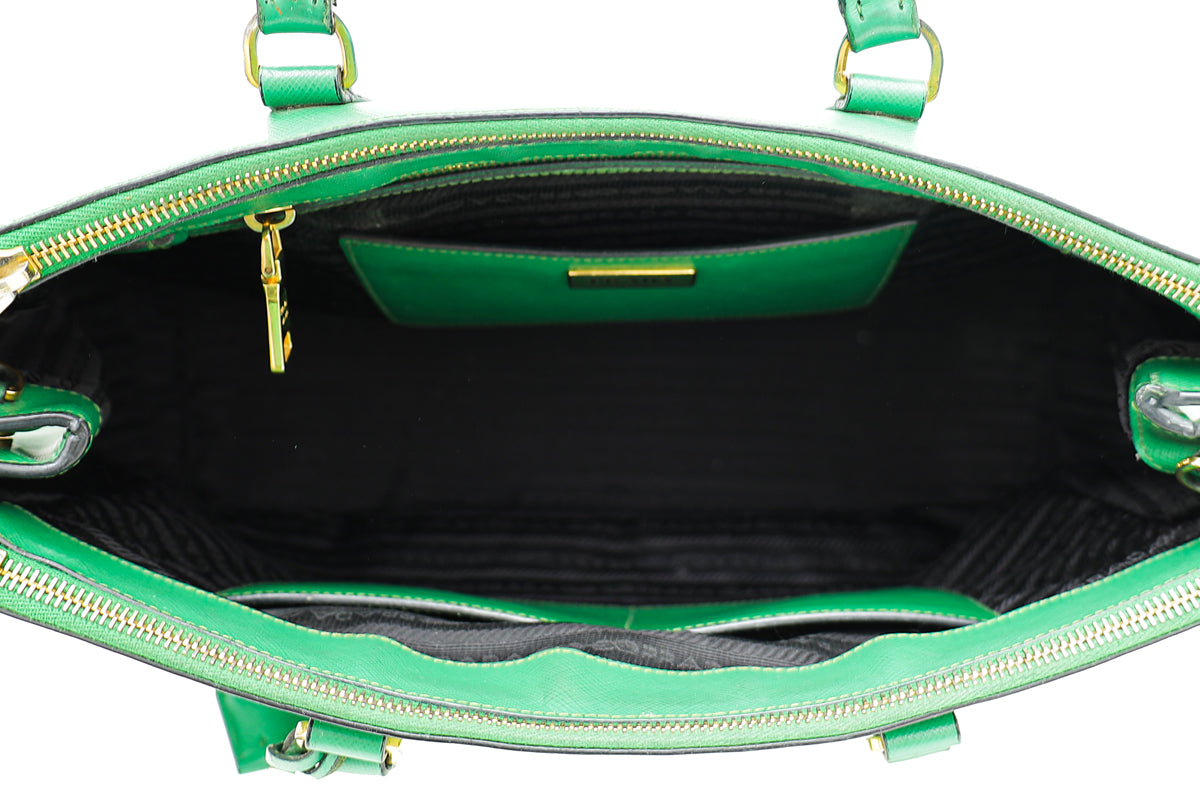 Prada Green Lux Galleria Large Tote Bag