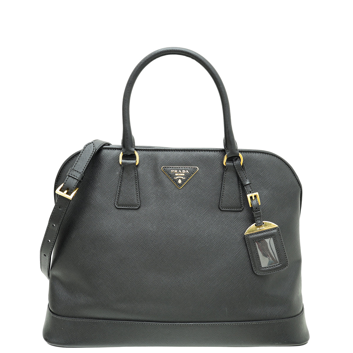 Prada Black Lux Open Promenade Tote Medium Bag