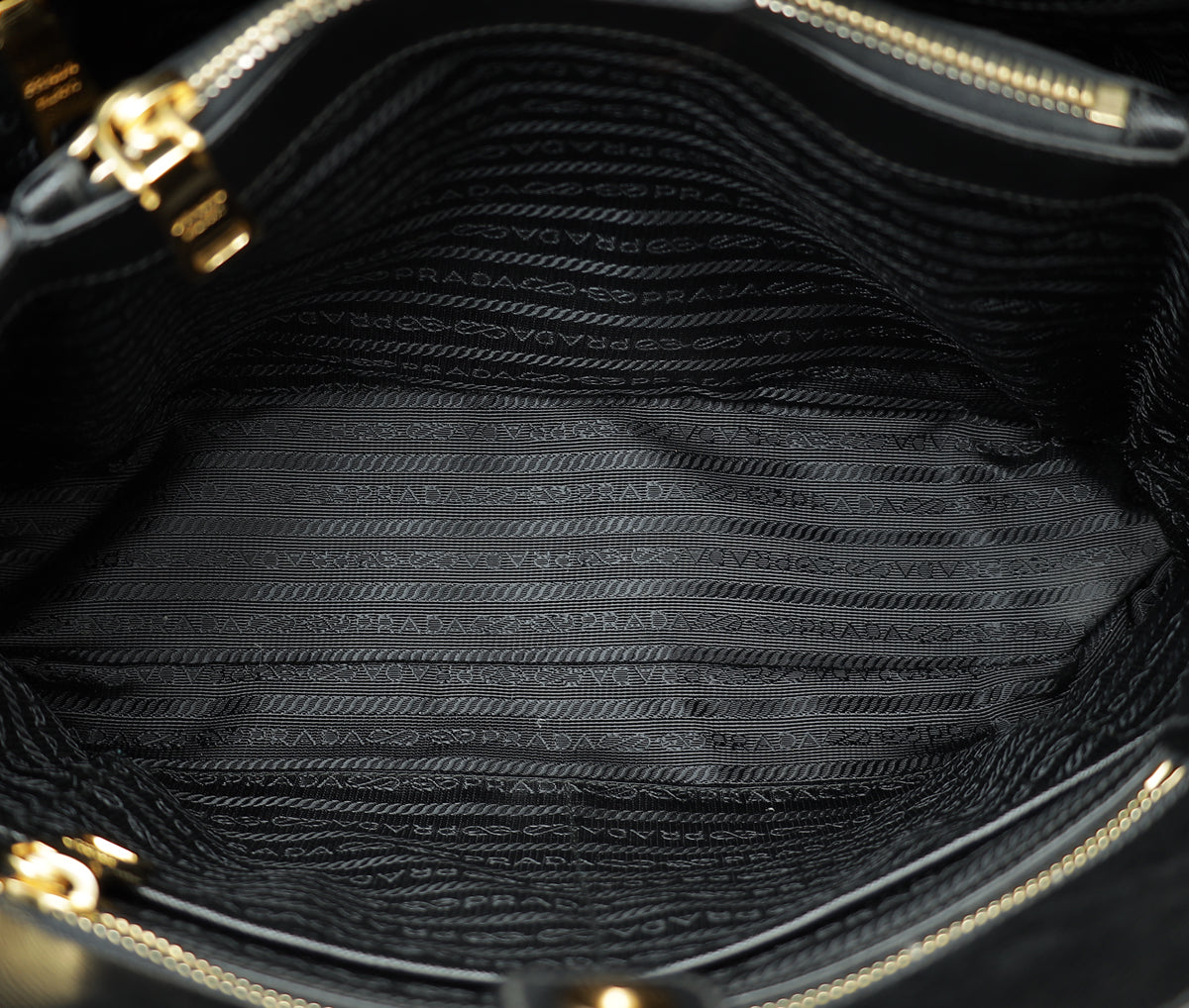 Prada Black Lux Open Promenade Tote Medium Bag