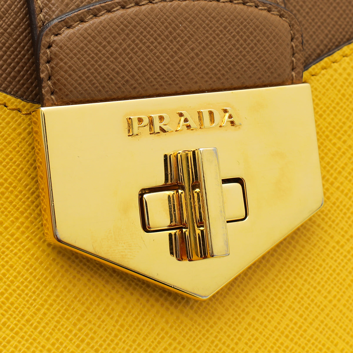 Prada Bicolor Turn Lock Shoulder Bag