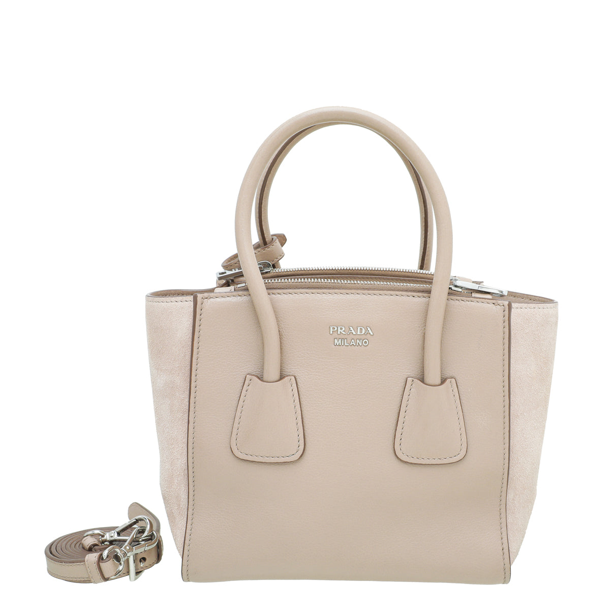 Prada Beige Twin Pocket Small Tote Bag