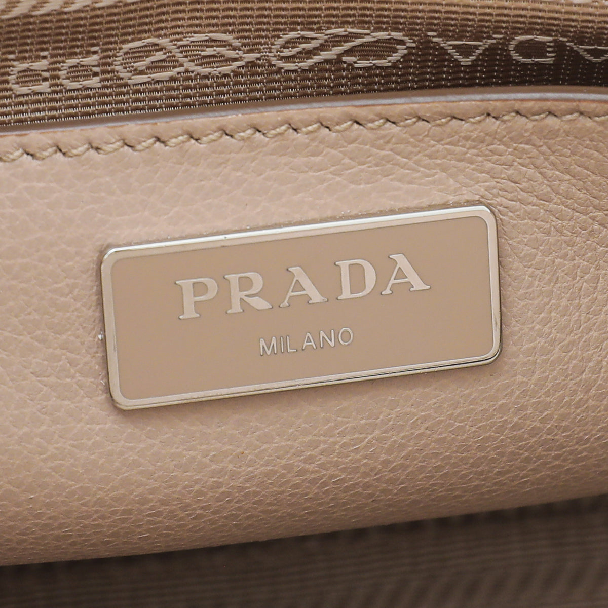 Prada Beige Twin Pocket Small Tote Bag