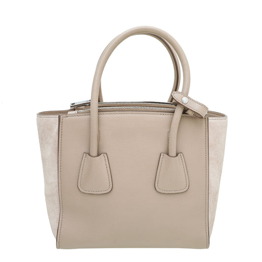 Prada Beige Twin Pocket Small Tote Bag