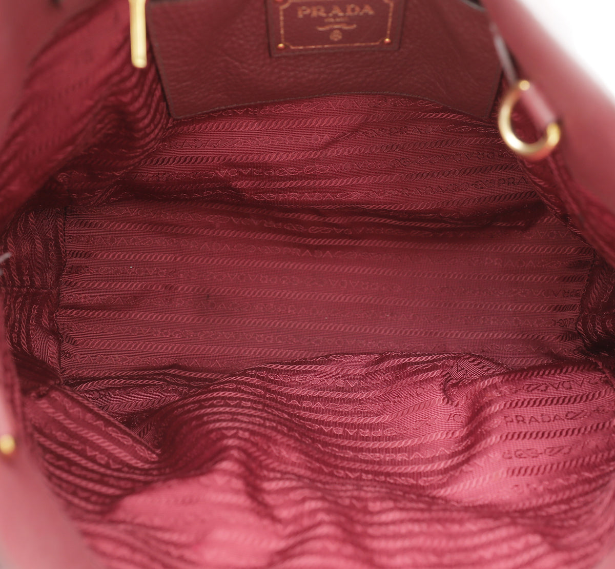 Prada Marron Vitello Daino Tote Handle Bag