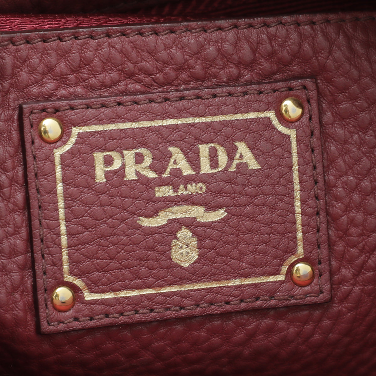 Prada Marron Vitello Daino Tote Handle Bag