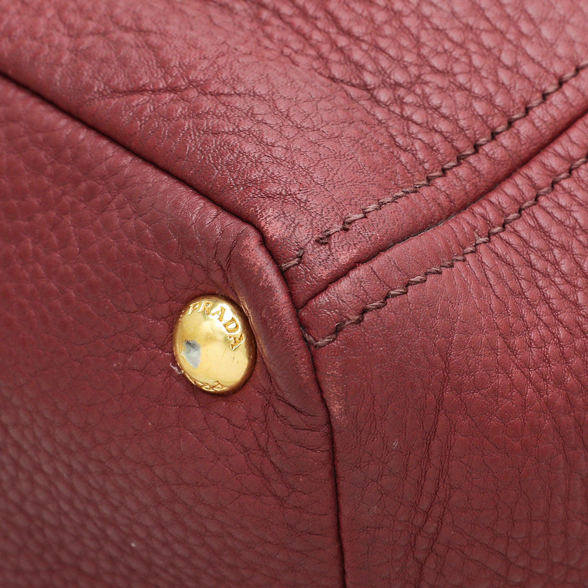 Prada Marron Vitello Daino Tote Handle Bag