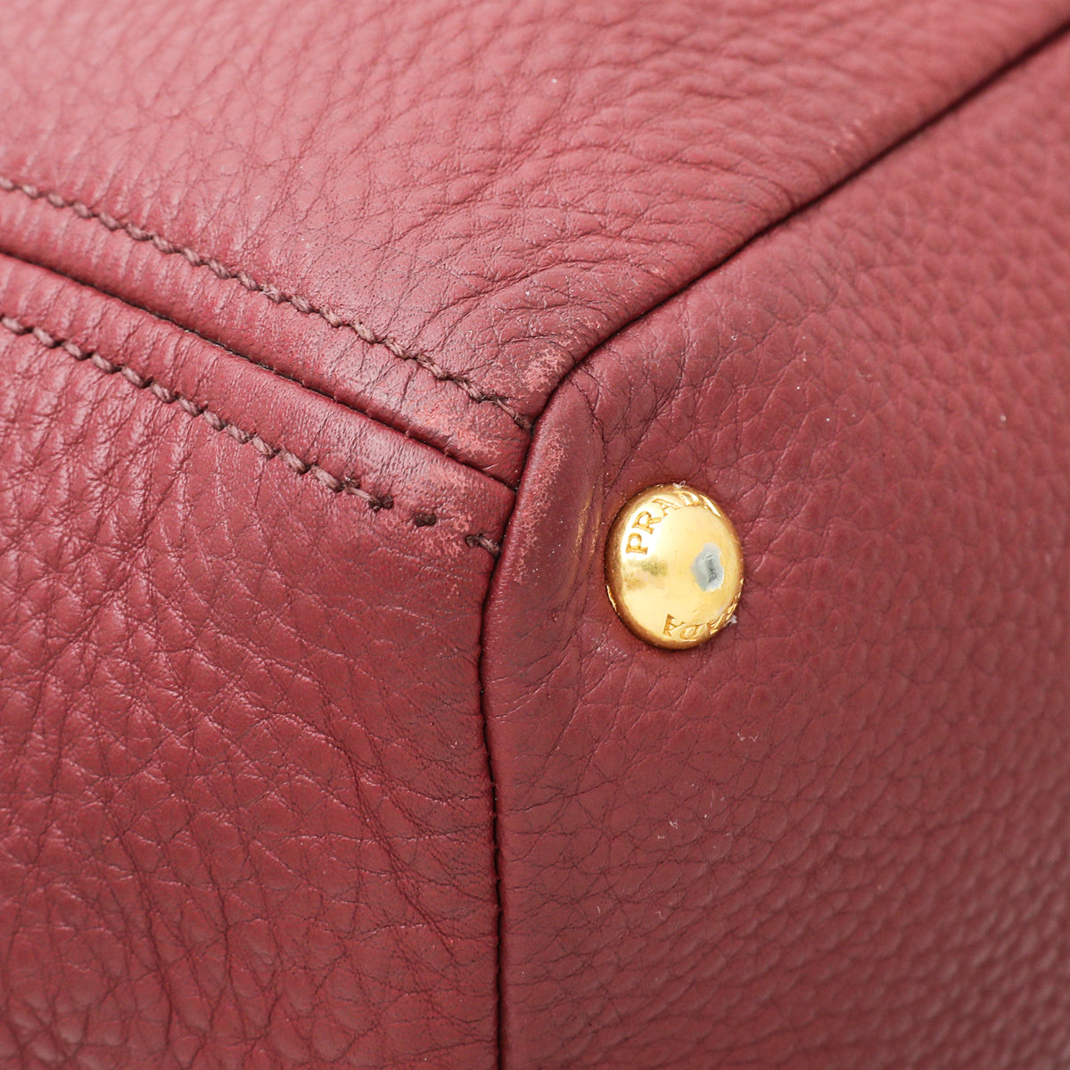 Prada Marron Vitello Daino Tote Handle Bag