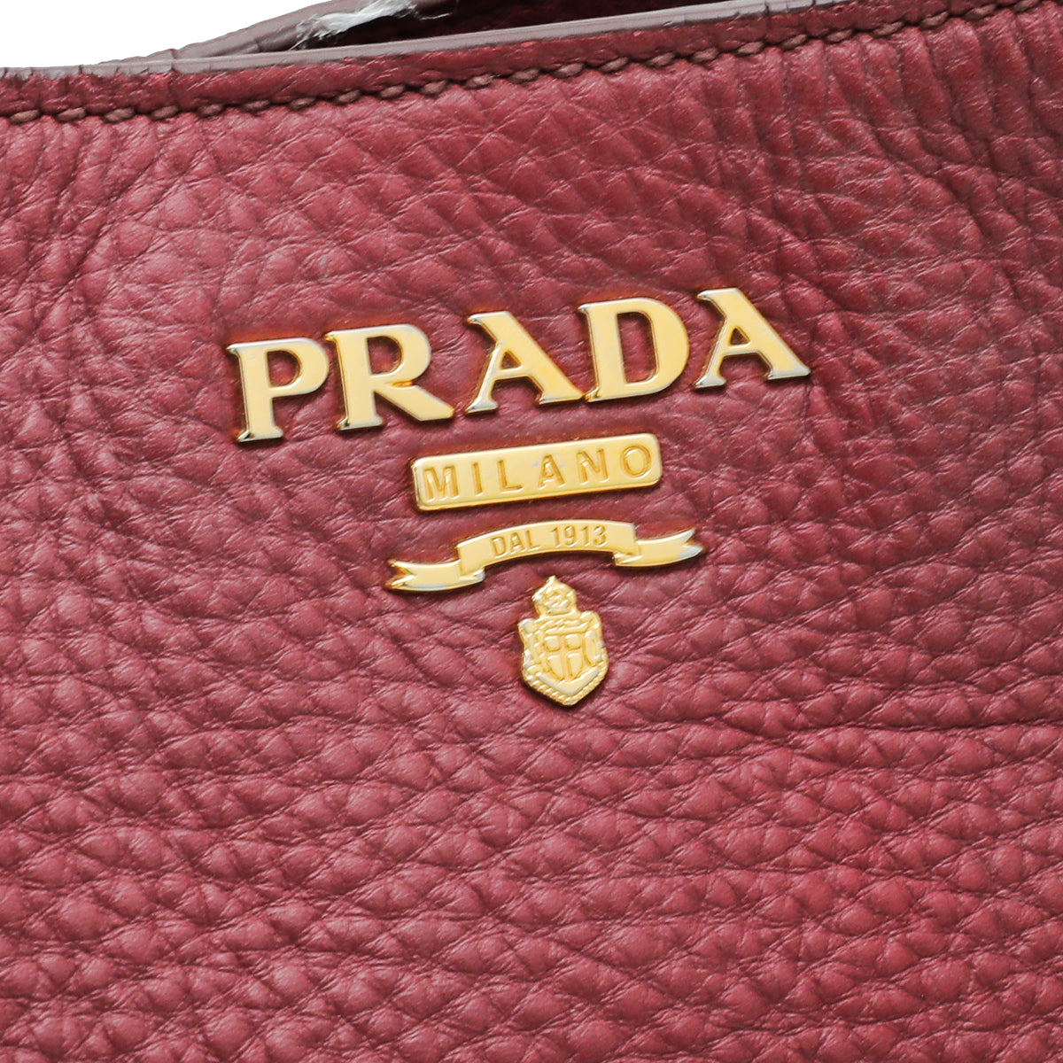 Prada Marron Vitello Daino Tote Handle Bag