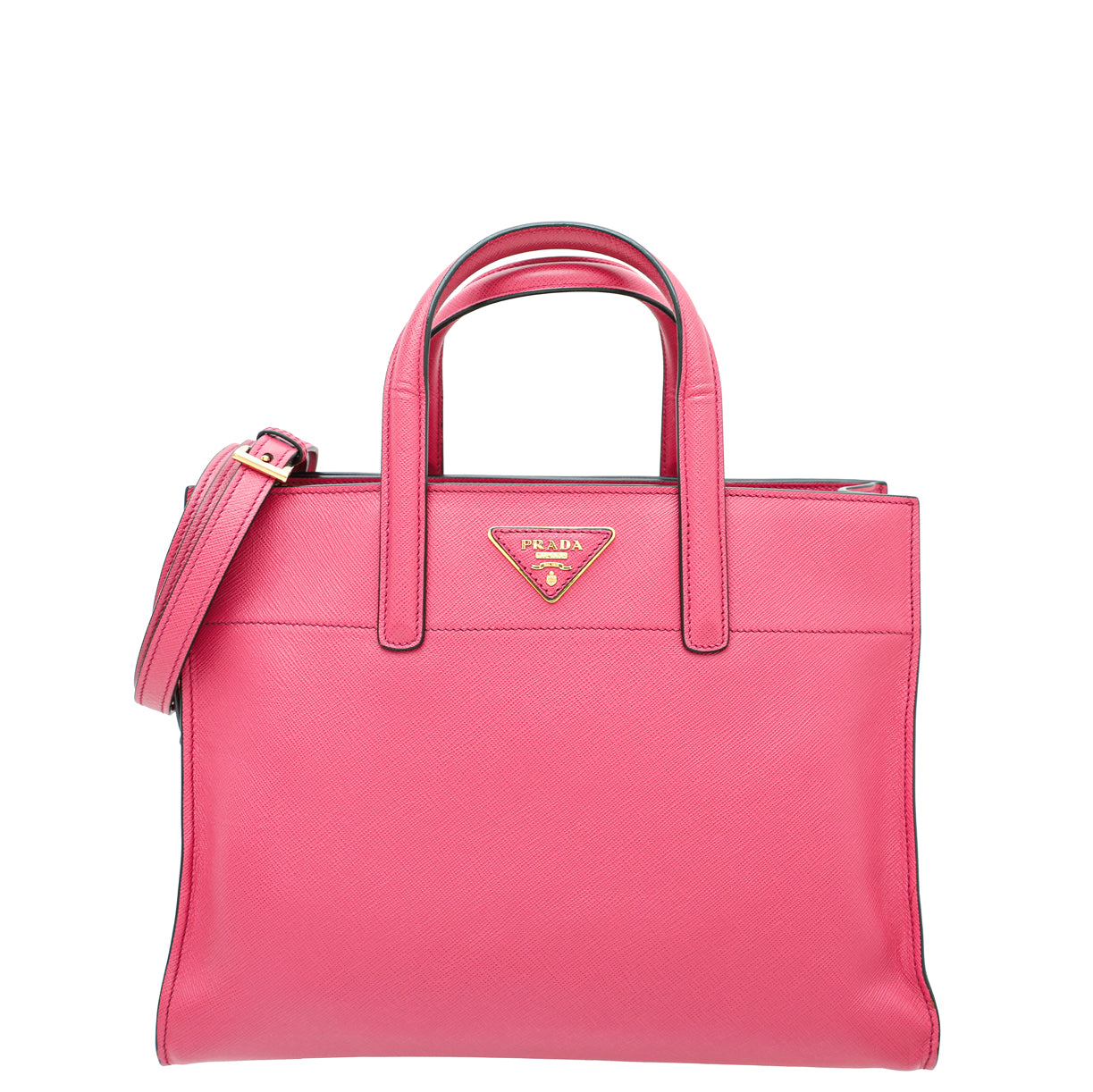 Prada Fuchsia Soft Triple Pocket Tote Bag