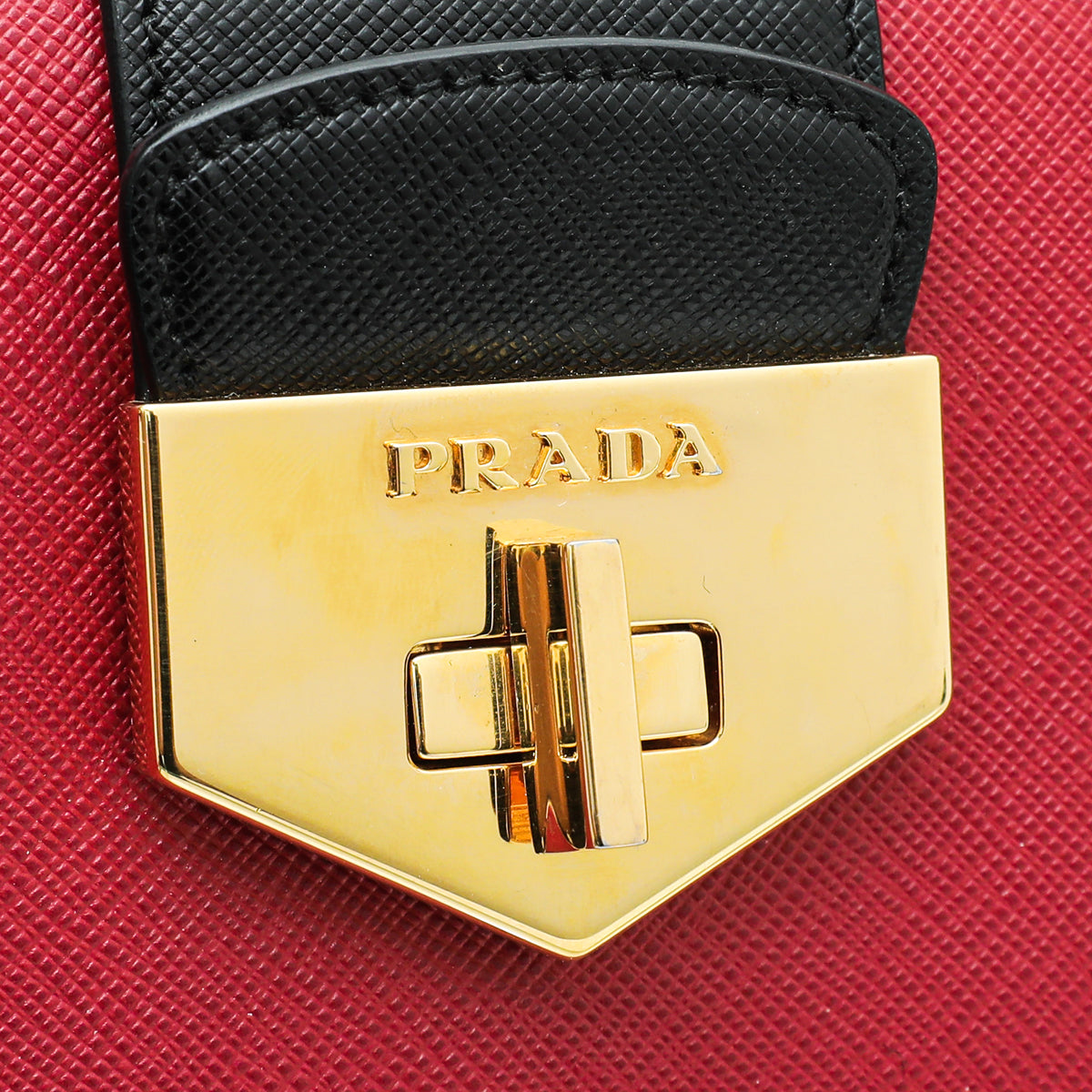 Prada Tricolor Turn Lock Top Handle Tote Bag