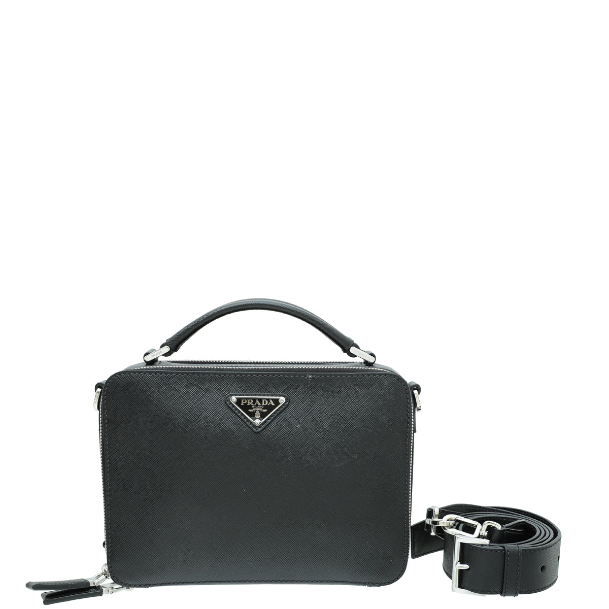 Prada Black Men's Brique Crossbody Bag