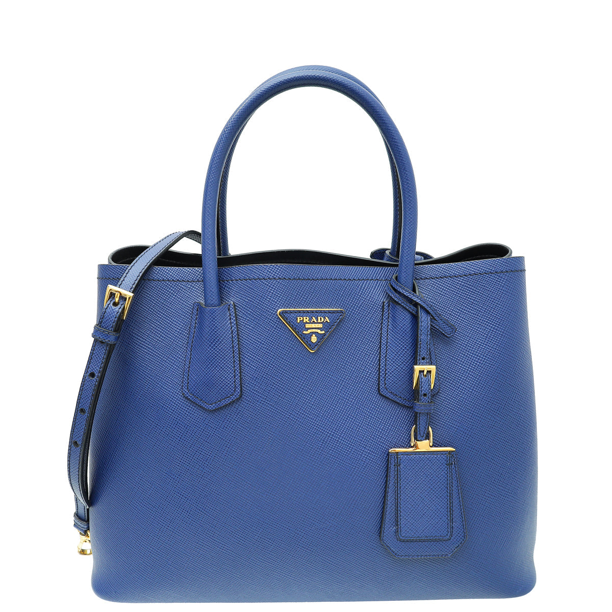 Prada Inchiostro Cuir Double Small Tote Bag