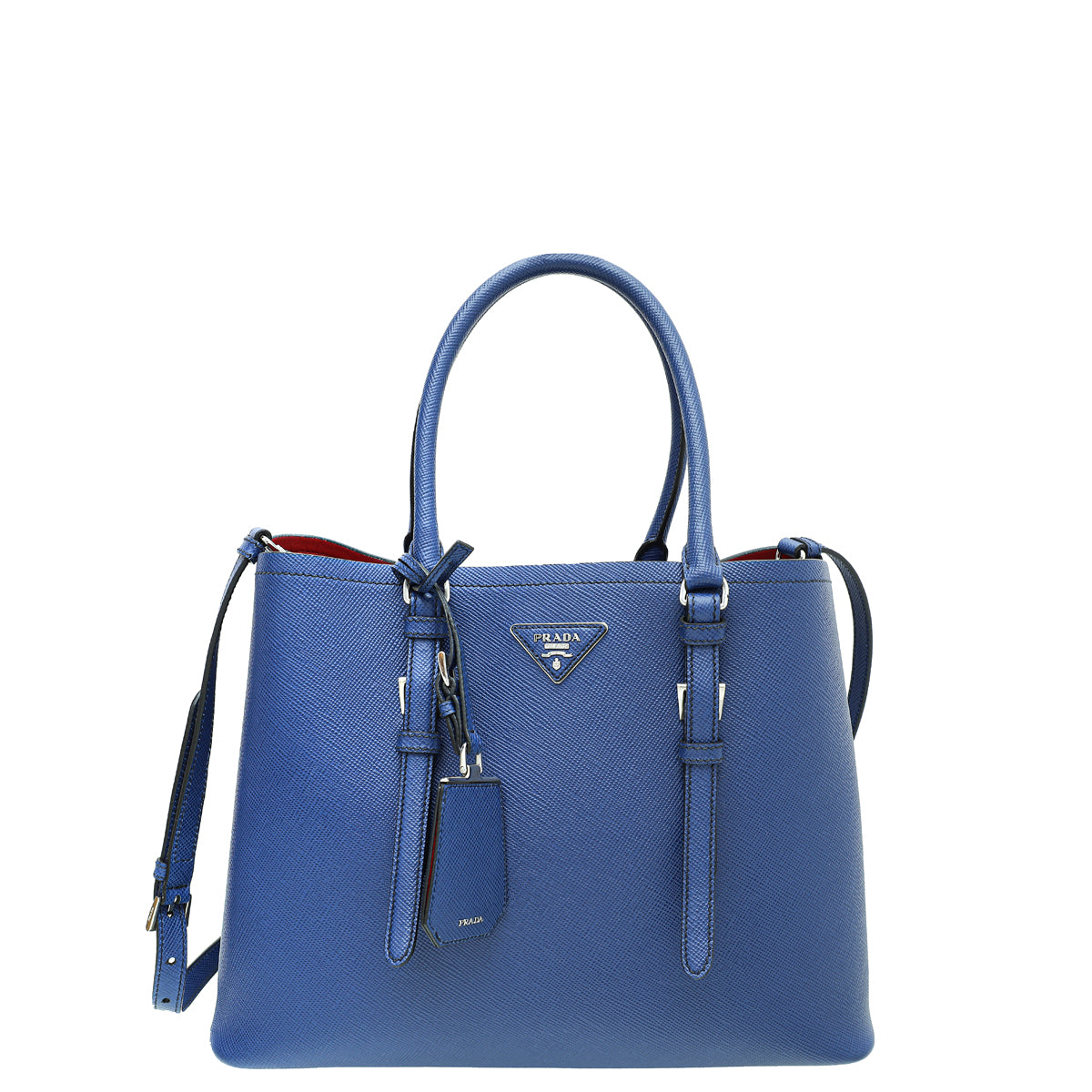 Prada Blue Cuir Covered Strap Tote Bag