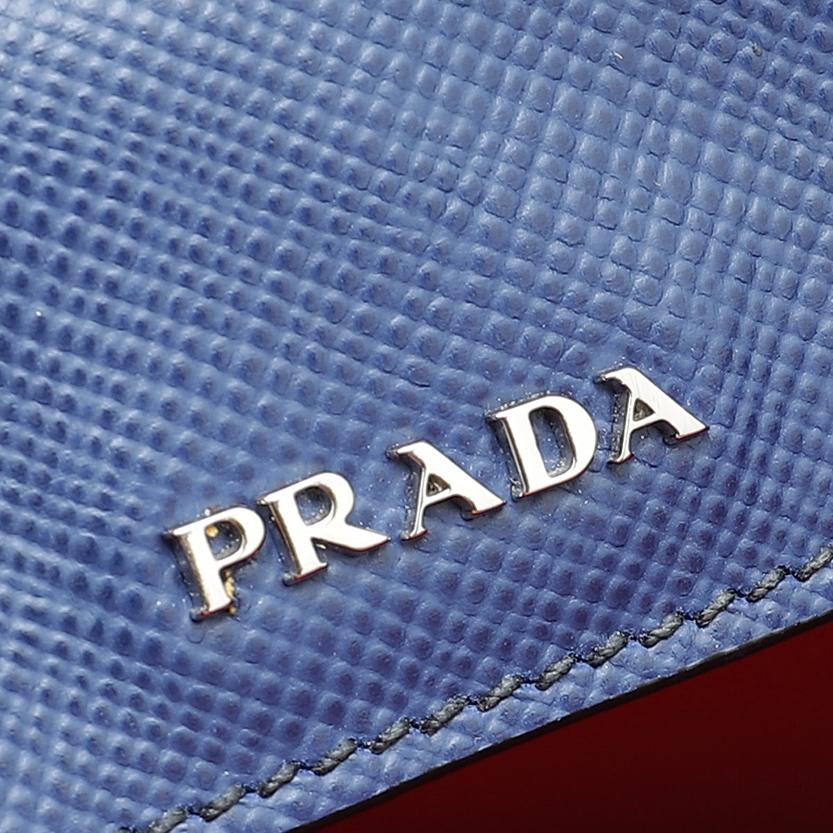 Prada Blue Cuir Covered Strap Tote Bag