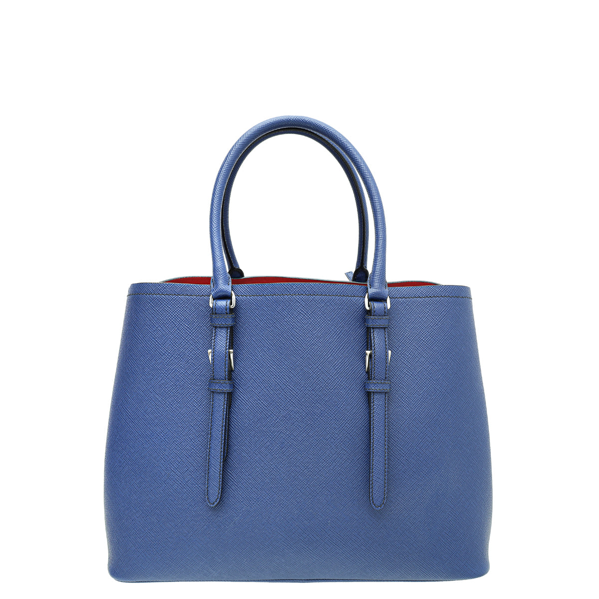 Prada Blue Cuir Covered Strap Tote Bag