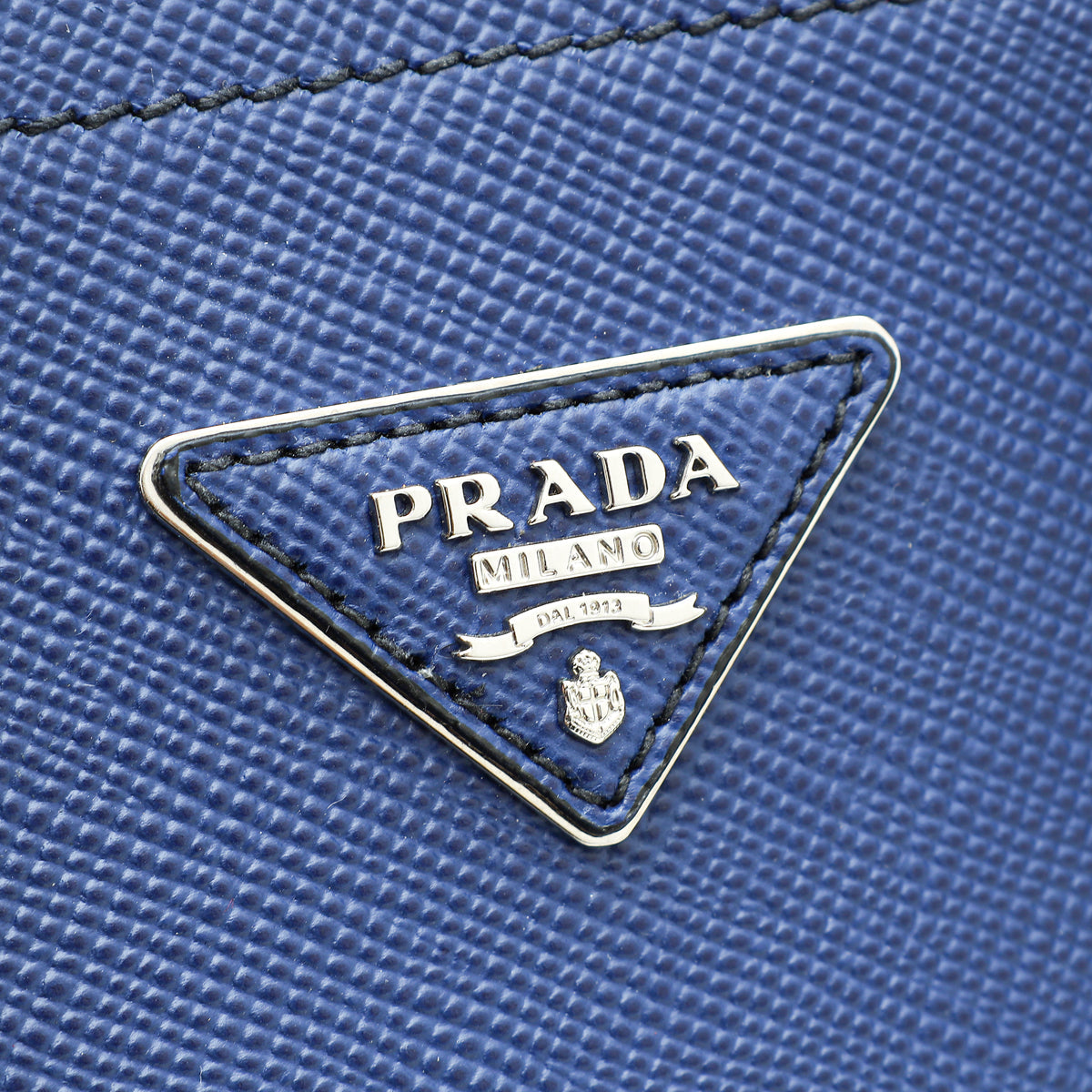 Prada Blue Cuir Covered Strap Tote Bag